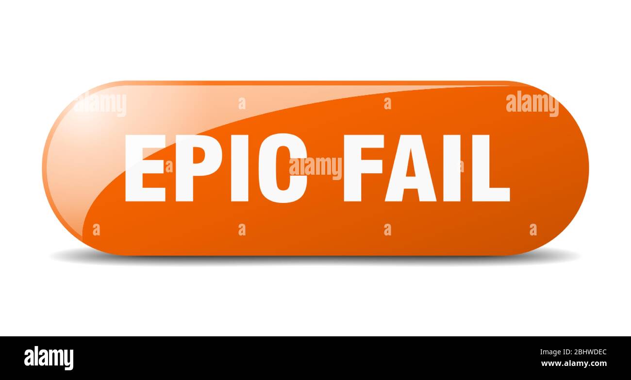 epic fail button. epic fail sign. key. push button. Stock Vector