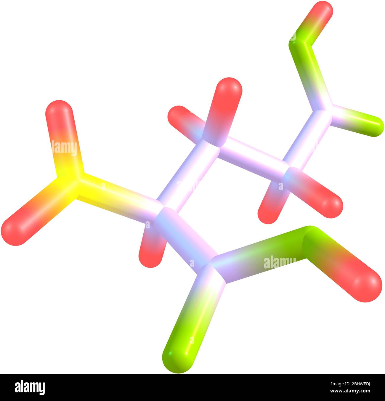 A model of Glutamic Acid, an amino acid. It has an important function in cell metabolism and