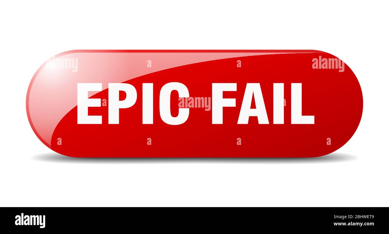 epic fail button. epic fail sign. key. push button. Stock Vector