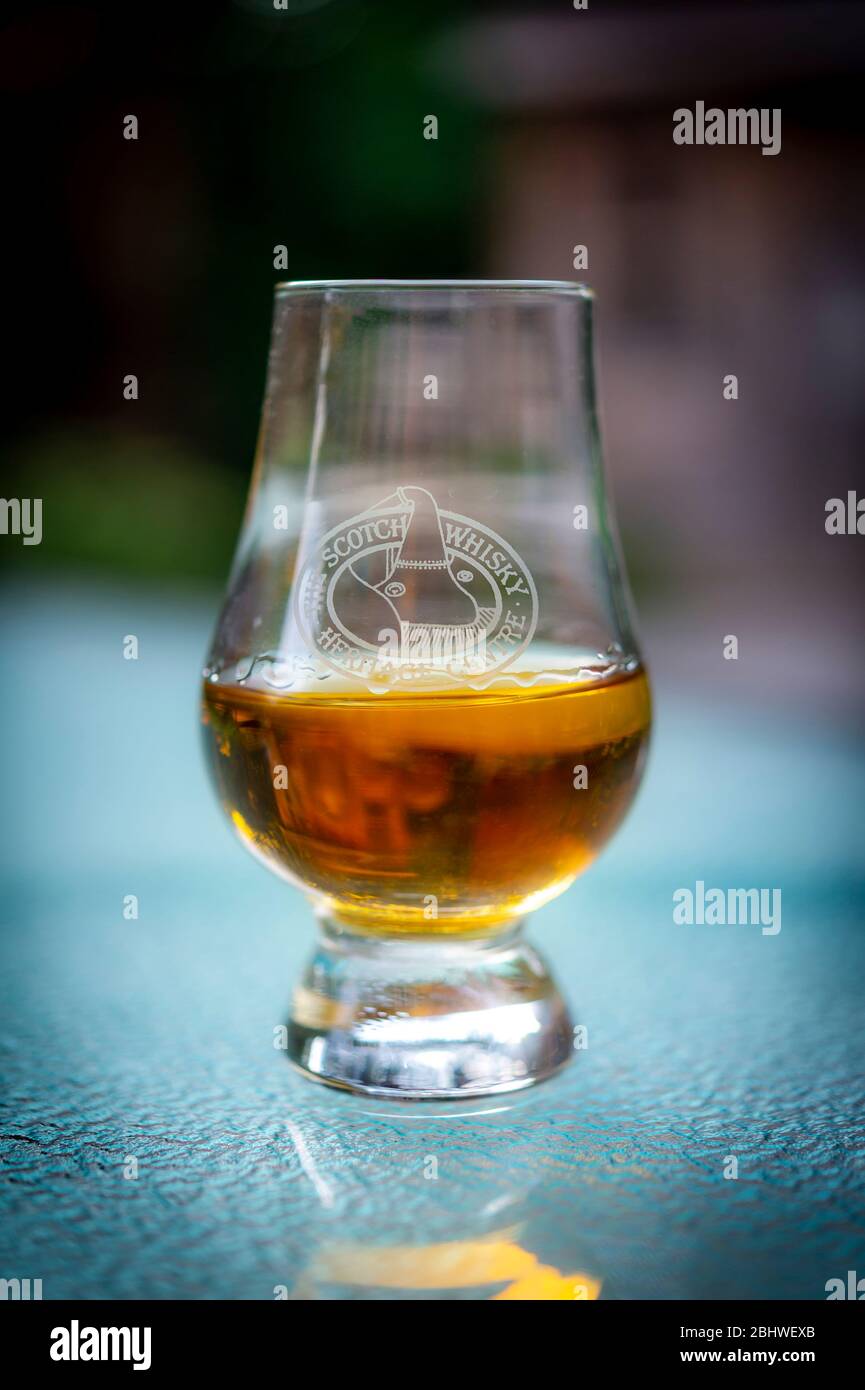 Traditional whisky glass Stock Photo