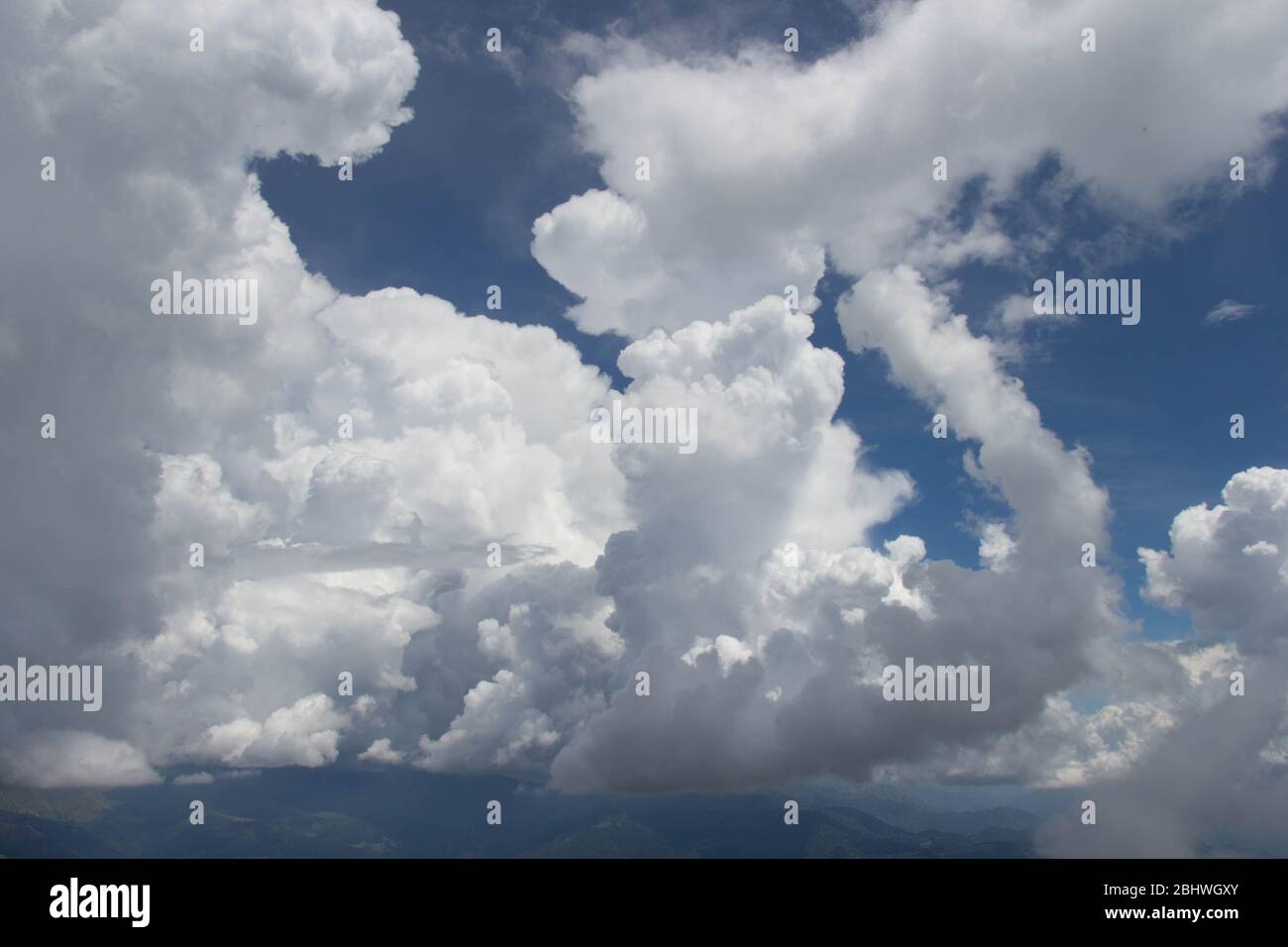 The view of puffy white clouds and blue sky Stock Photo - Alamy