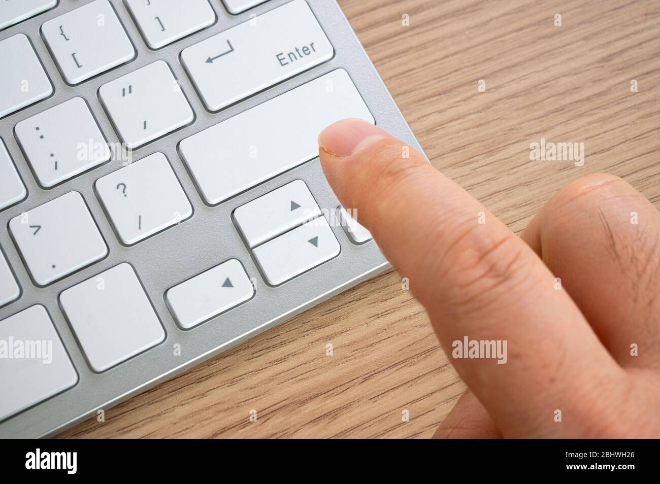 Empty computer keyboard button to allow you to type messages. Stock Photo