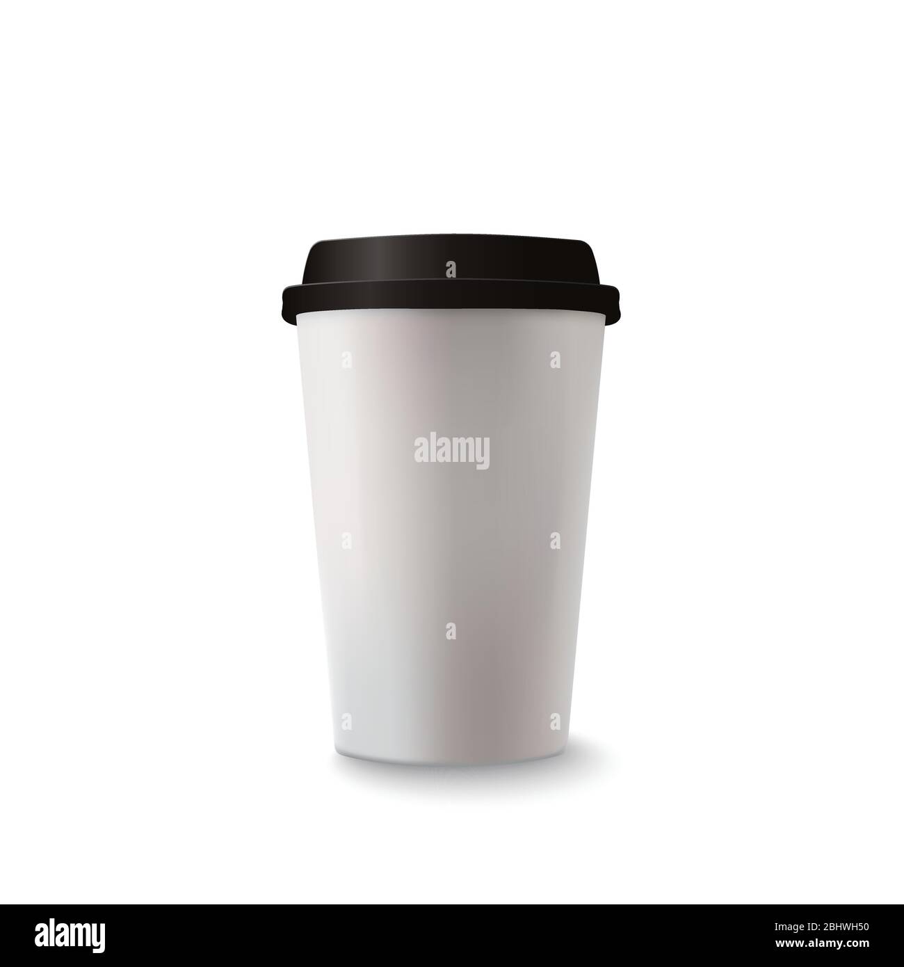 Realistic paper coffee cup on white background. illustrator vector ...
