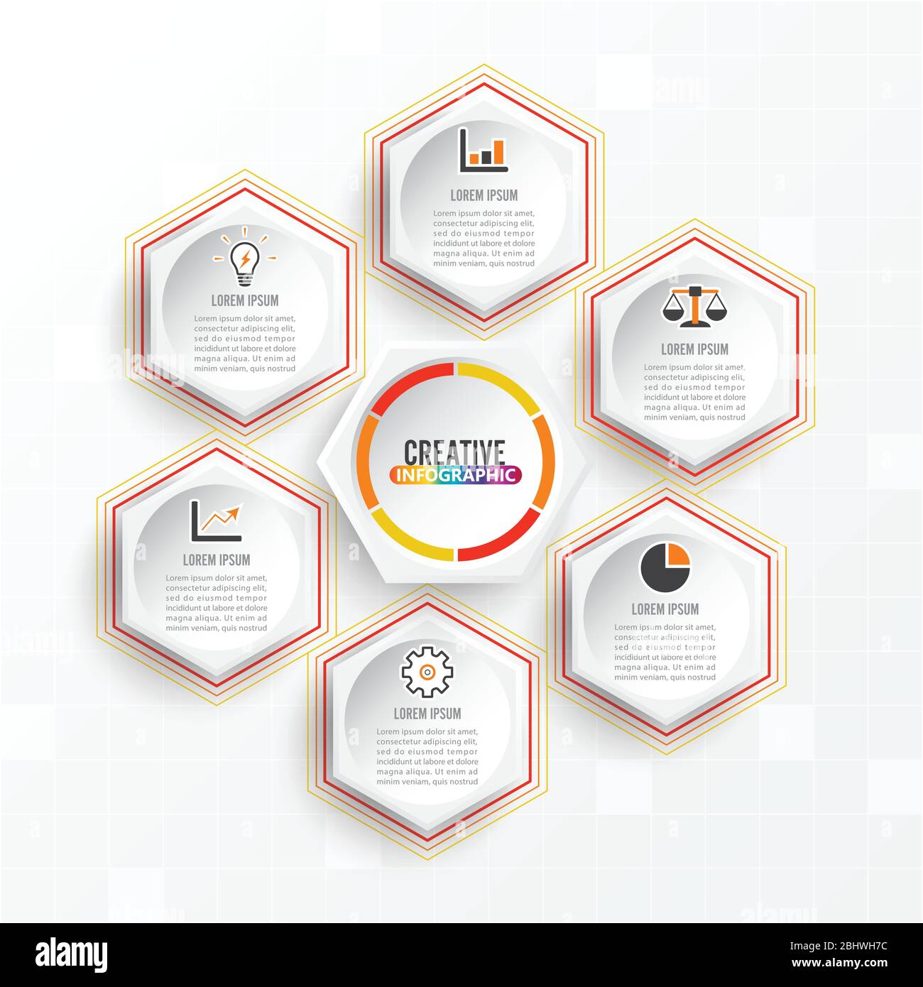 Vector illustration infographics 6 options. Template for brochure ...