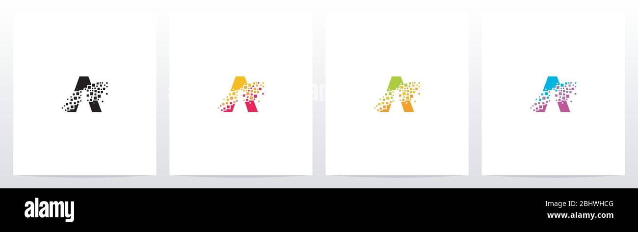 Eroded Particle On Letter Logo Design A Stock Vector