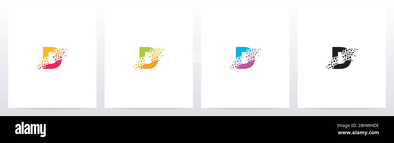 Eroded Particle On Letter Logo Design D Stock Vector