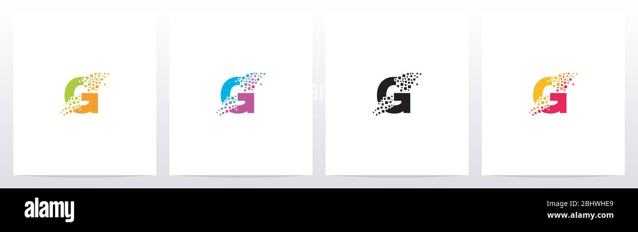 Eroded Particle On Letter Logo Design G Stock Vector