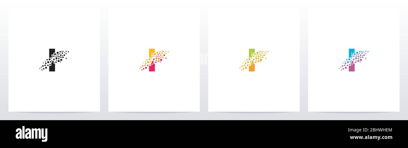 Eroded Particle On Letter Logo Design I Stock Vector