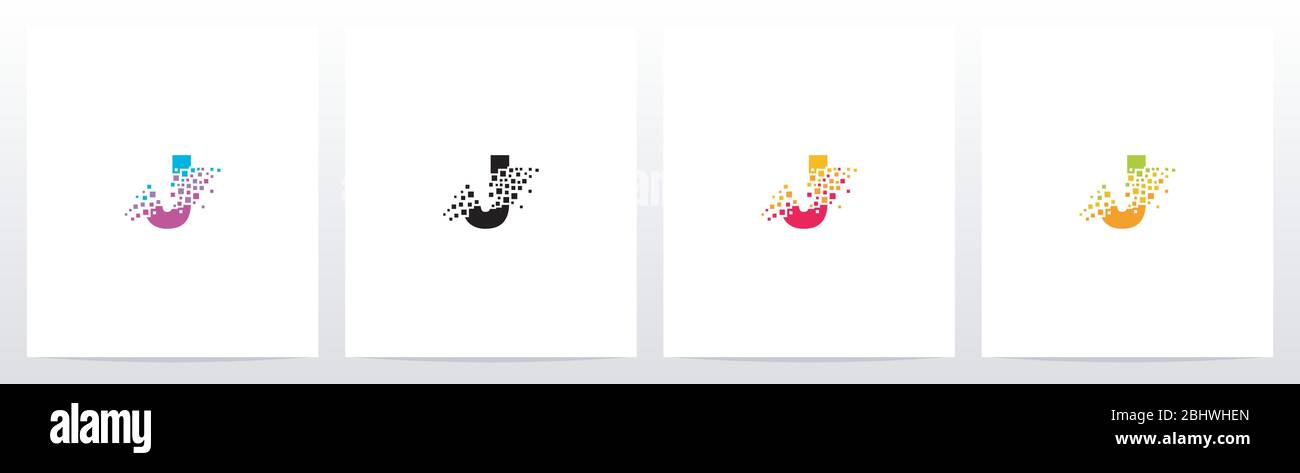 Eroded Particle On Letter Logo Design J Stock Vector