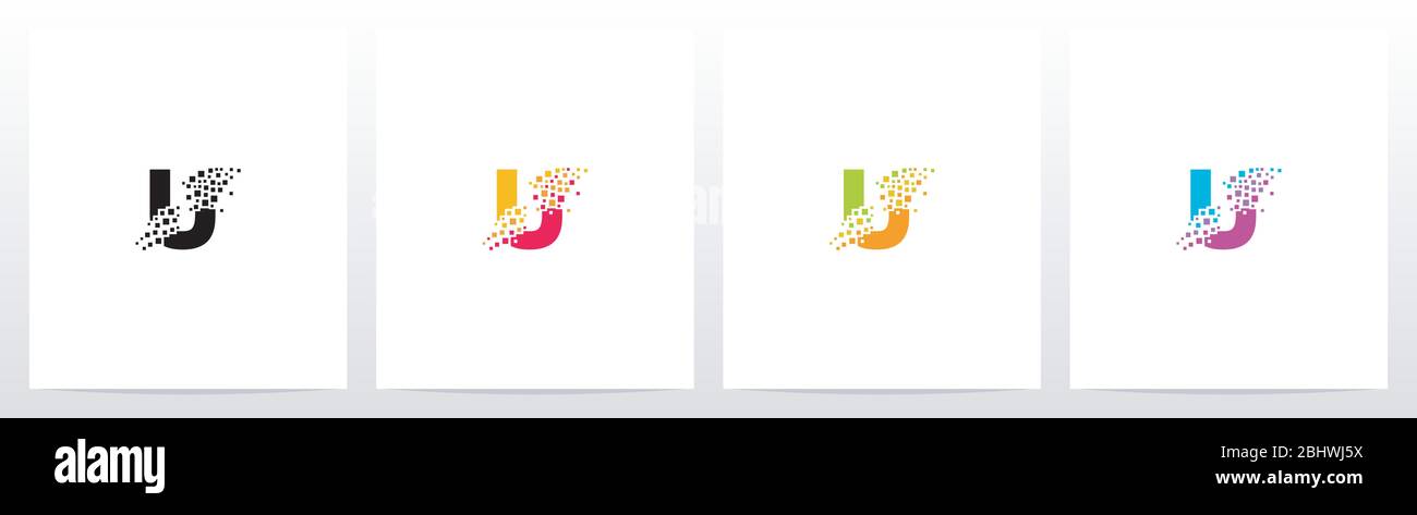 Eroded Particle On Letter Logo Design U Stock Vector
