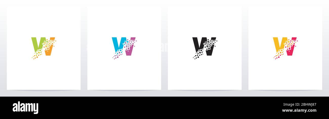 Eroded Particle On Letter Logo Design W Stock Vector