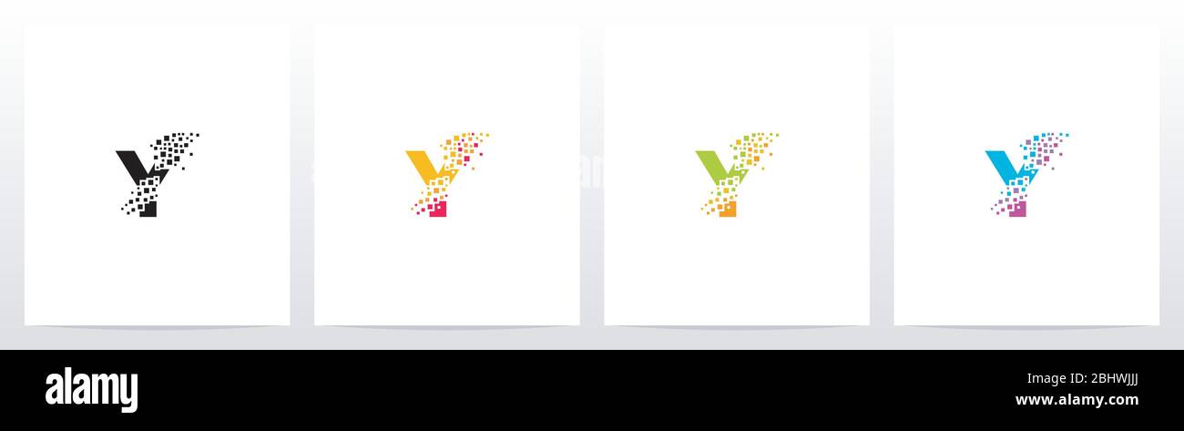 Eroded Particle On Letter Logo Design Y Stock Vector