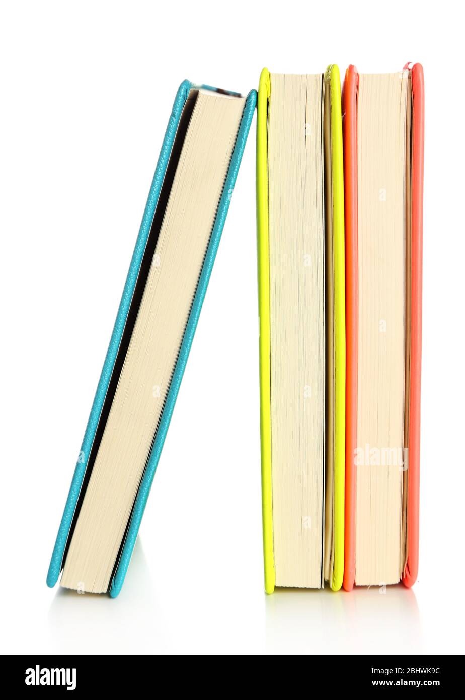 Colorful notebooks, isolated on white Stock Photo - Alamy