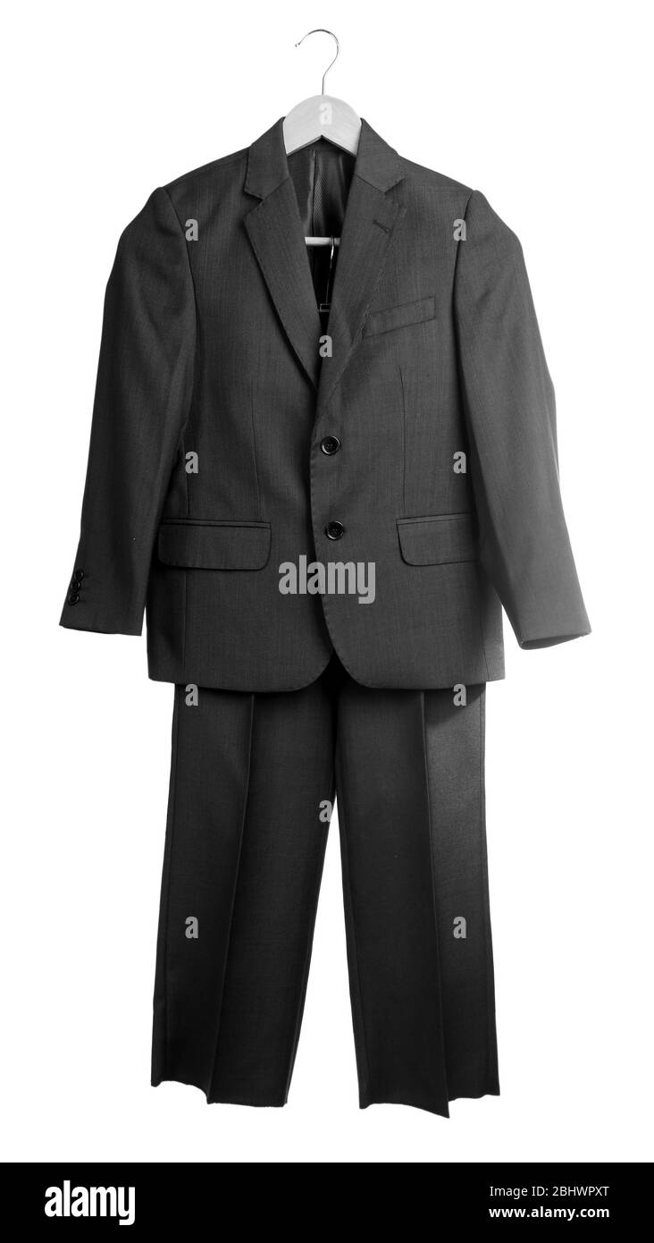 School uniform jacket and trousers, isolated on white Stock Photo Alamy