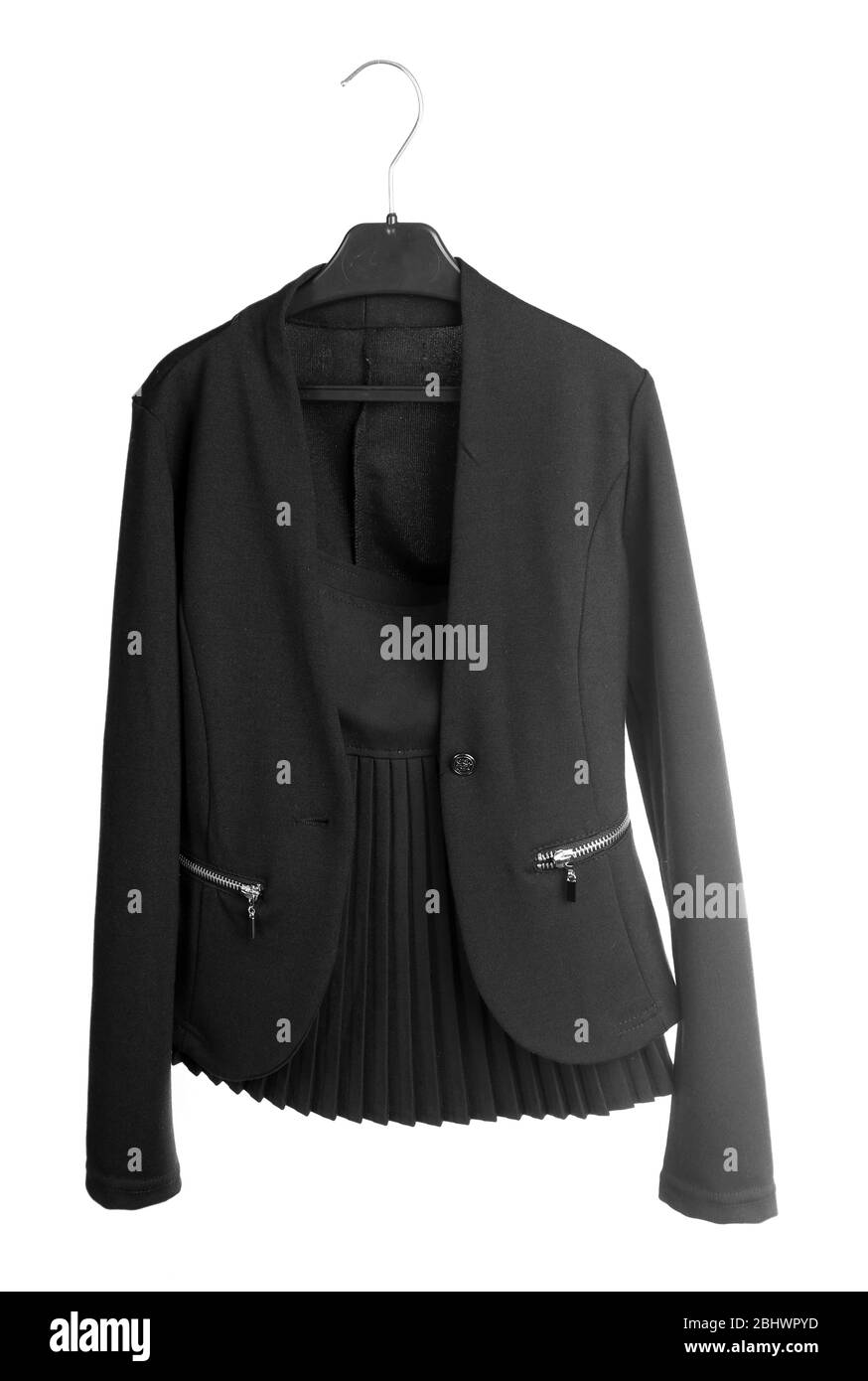 School uniform jacket and skirt, isolated on white Stock Photo Alamy