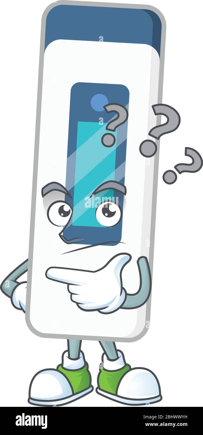 Digital thermometer mascot design concept having confuse gesture Stock Vector