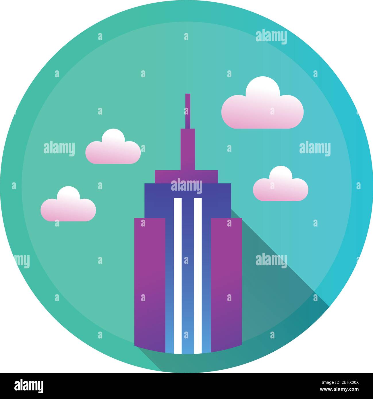 skyscraper building detailed style icon Stock Vector