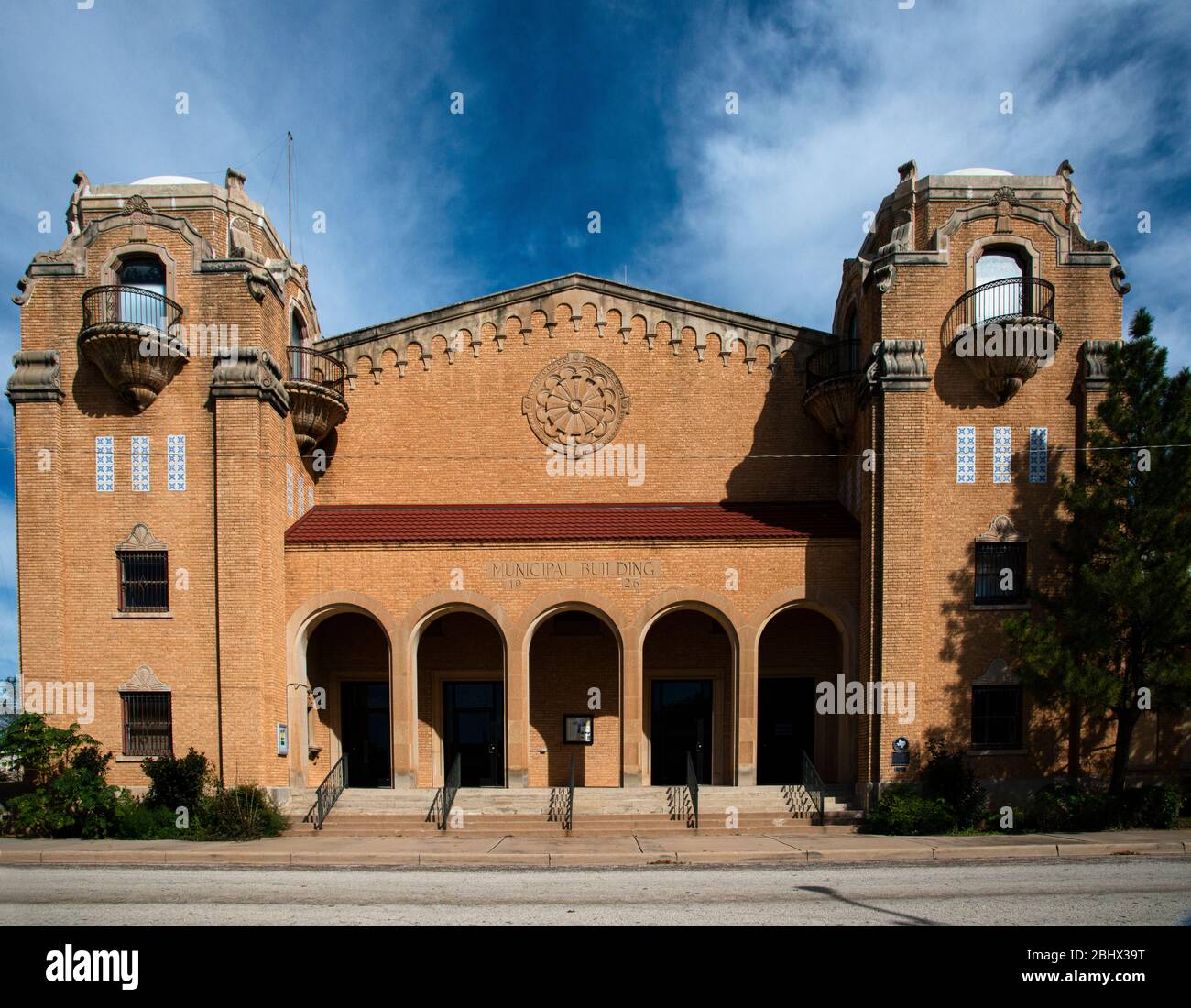 Sweetwater Municipal Auditorium built in 1926 in Spanish Colonial revival Stock Photo