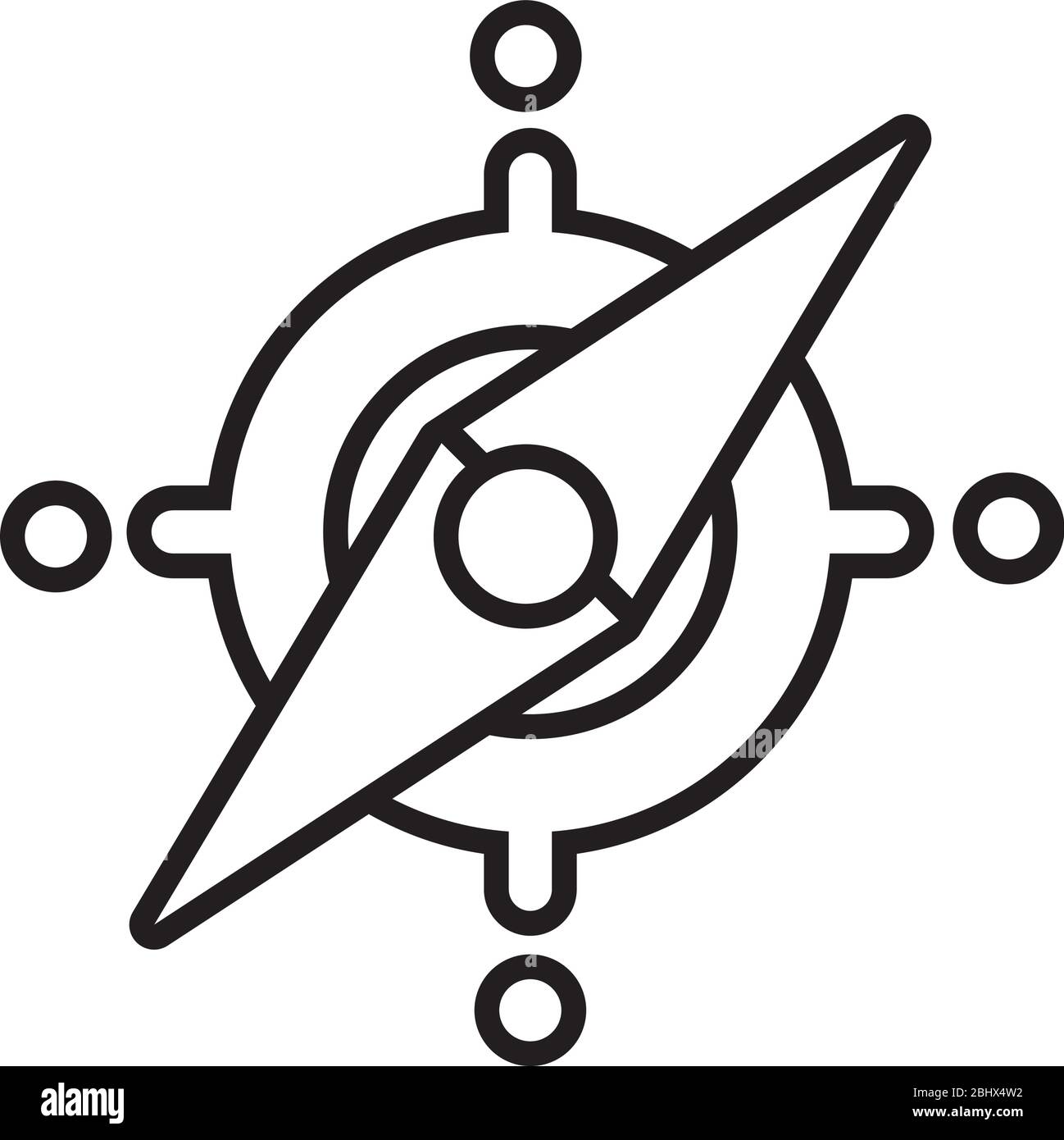 Compass guide line icon Black and White Stock Photos & Images - Alamy