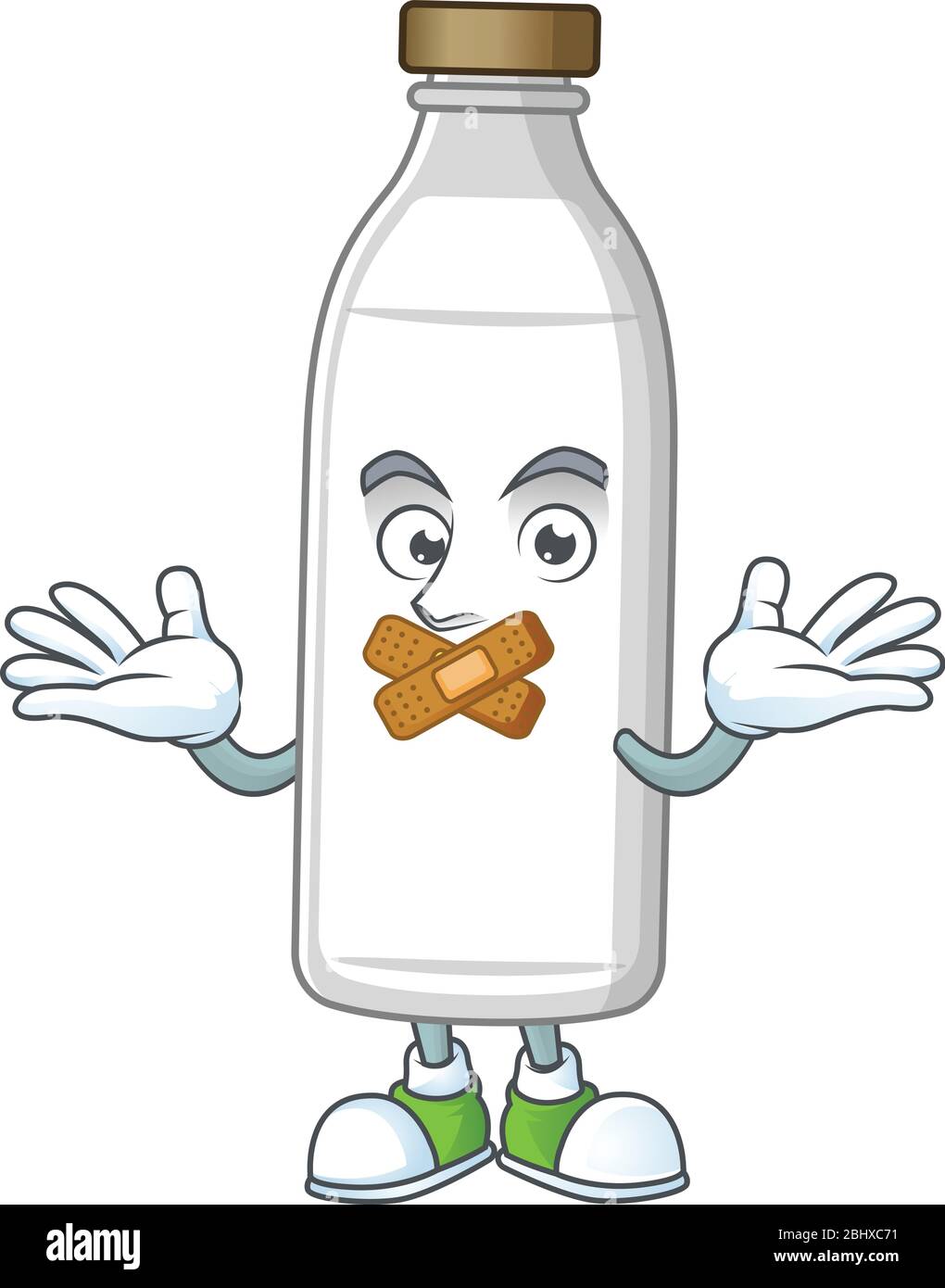 Milk bottle mascot cartoon design with quiet finger gesture Stock Vector  Image & Art - Alamy