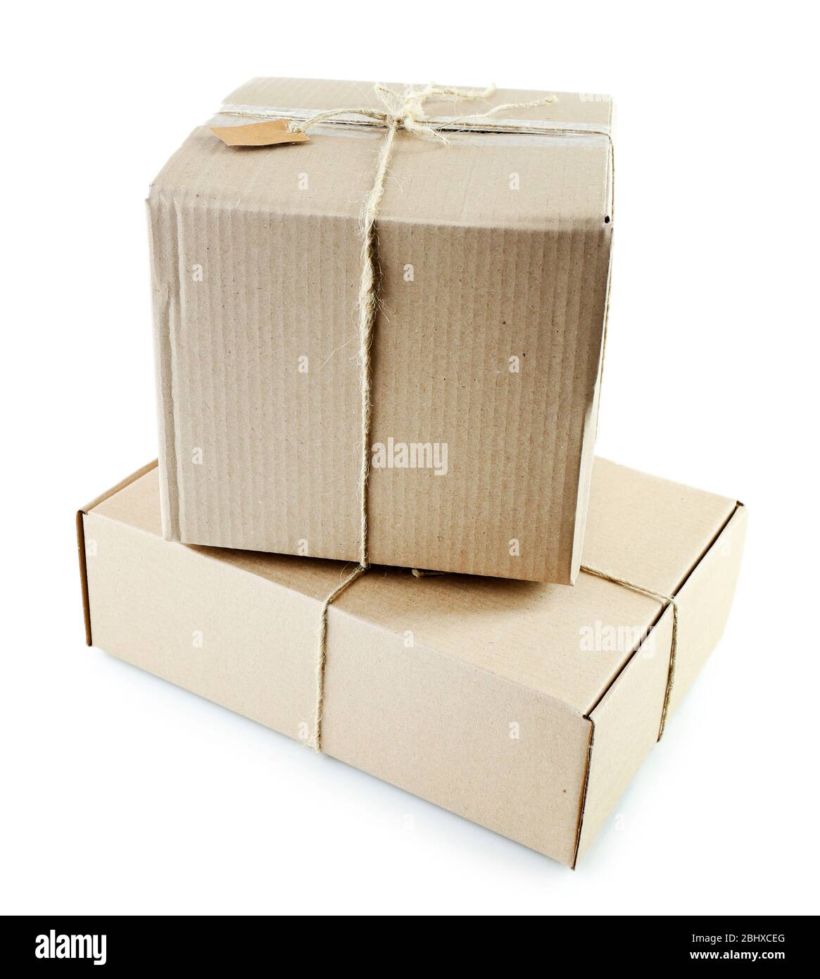 Mail package parcels isolated on white Stock Photo - Alamy