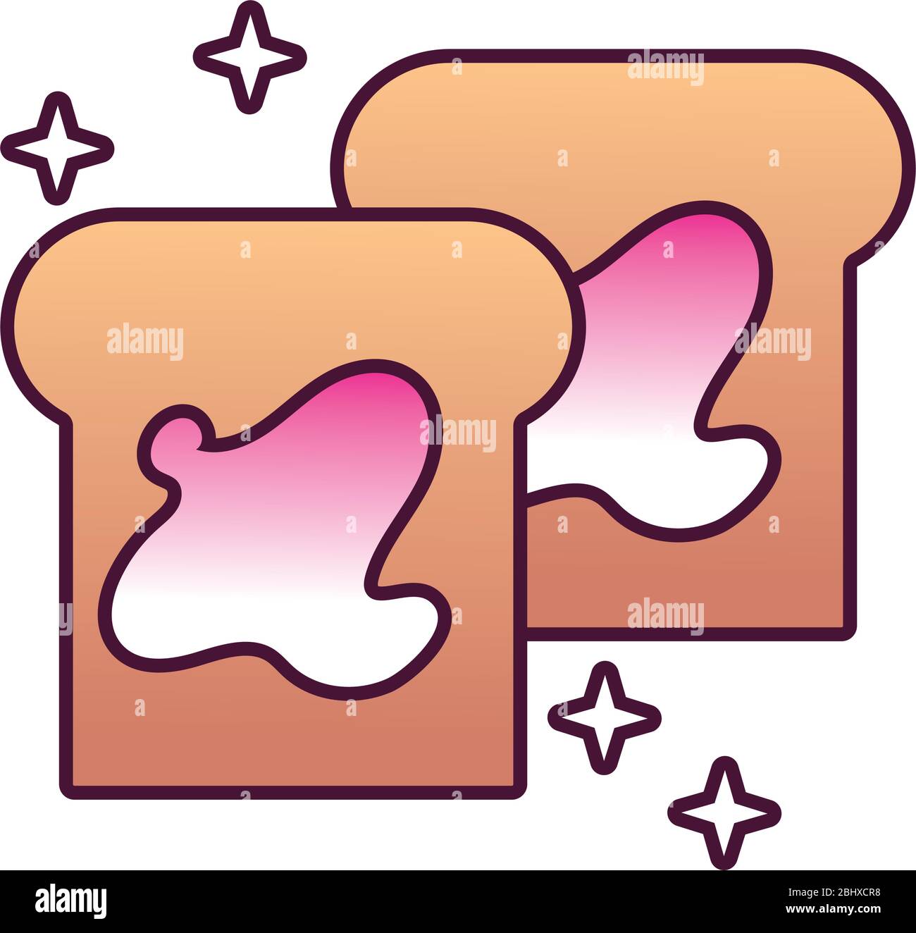bread sliced pastry bakery detailed style icon Stock Vector Image & Art ...