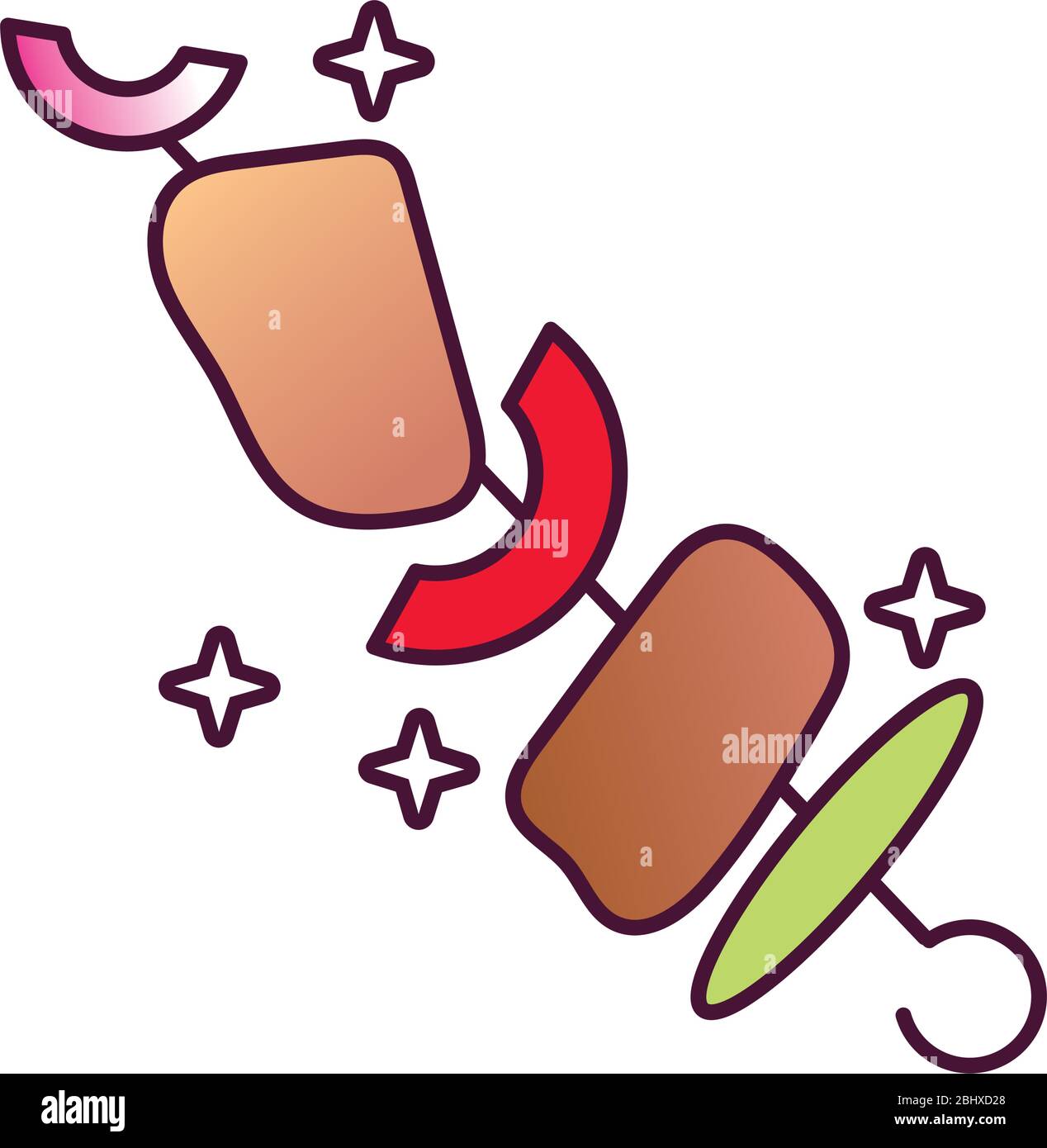 Skewer with lamb and pork meat Stock Vector Images - Alamy