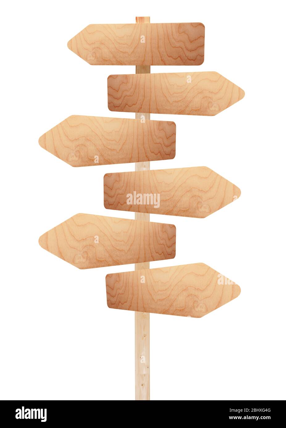 Wooden sign arrows isolated on white Stock Photo - Alamy