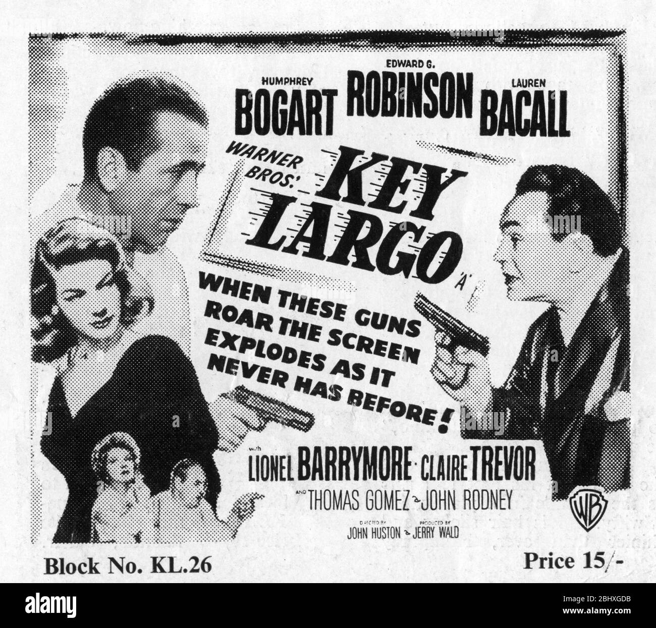 Humphrey bogart lauren bacall key largo Black and White Stock Photos ...