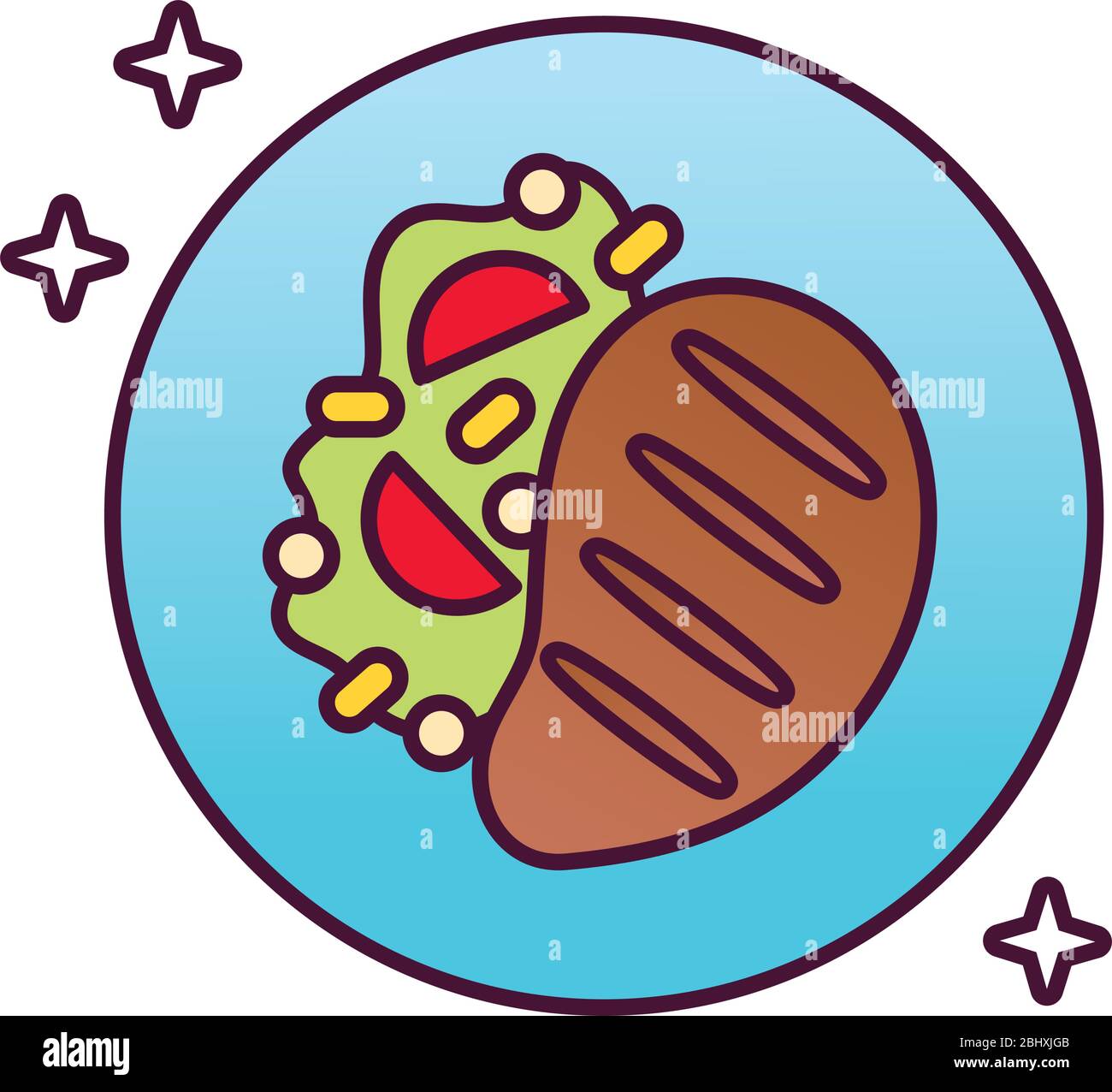 delicious meat steak detailed style icon Stock Vector Image & Art - Alamy