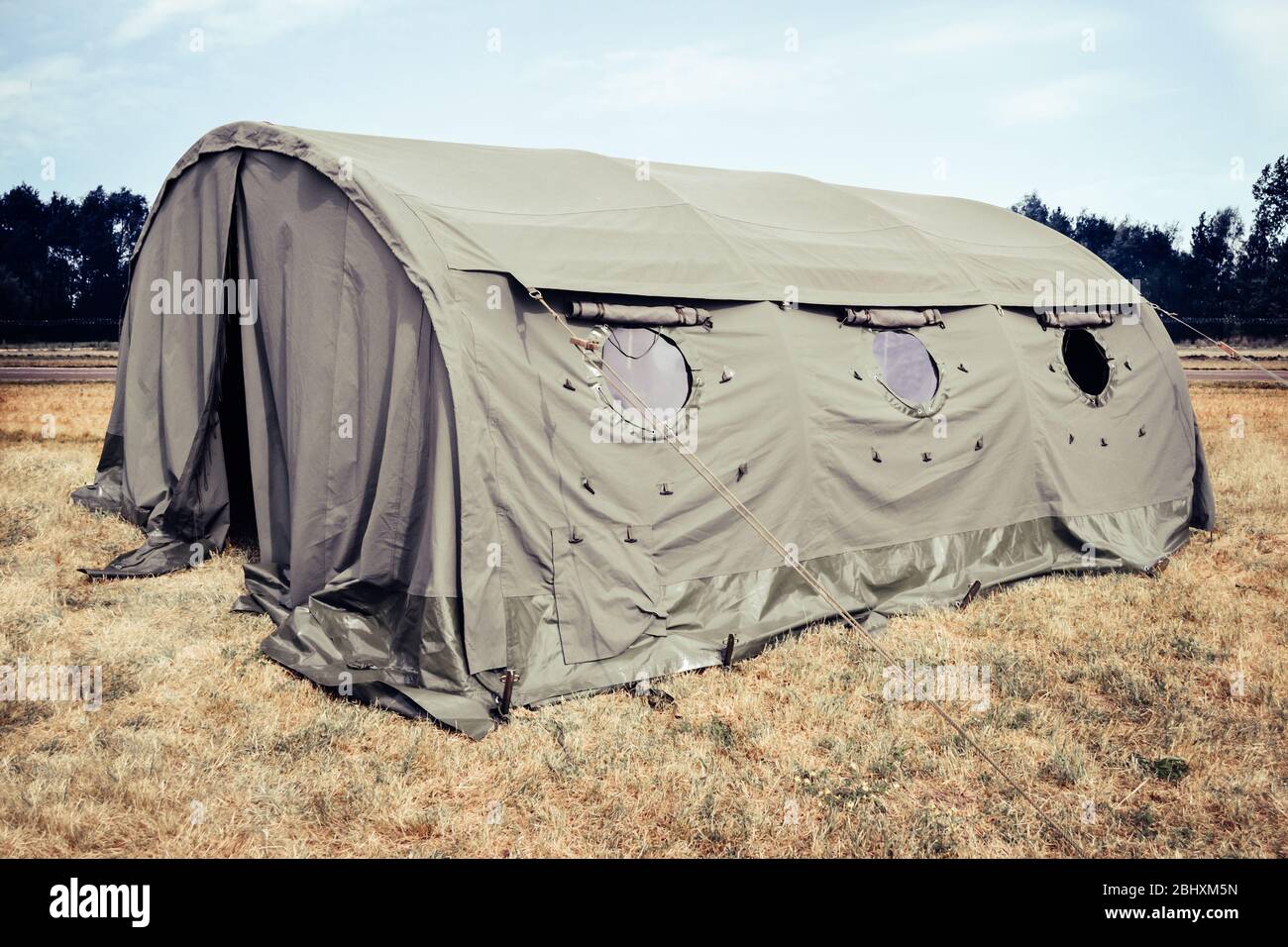 Military tent - great for topics like army; military base etc. Stock Photo