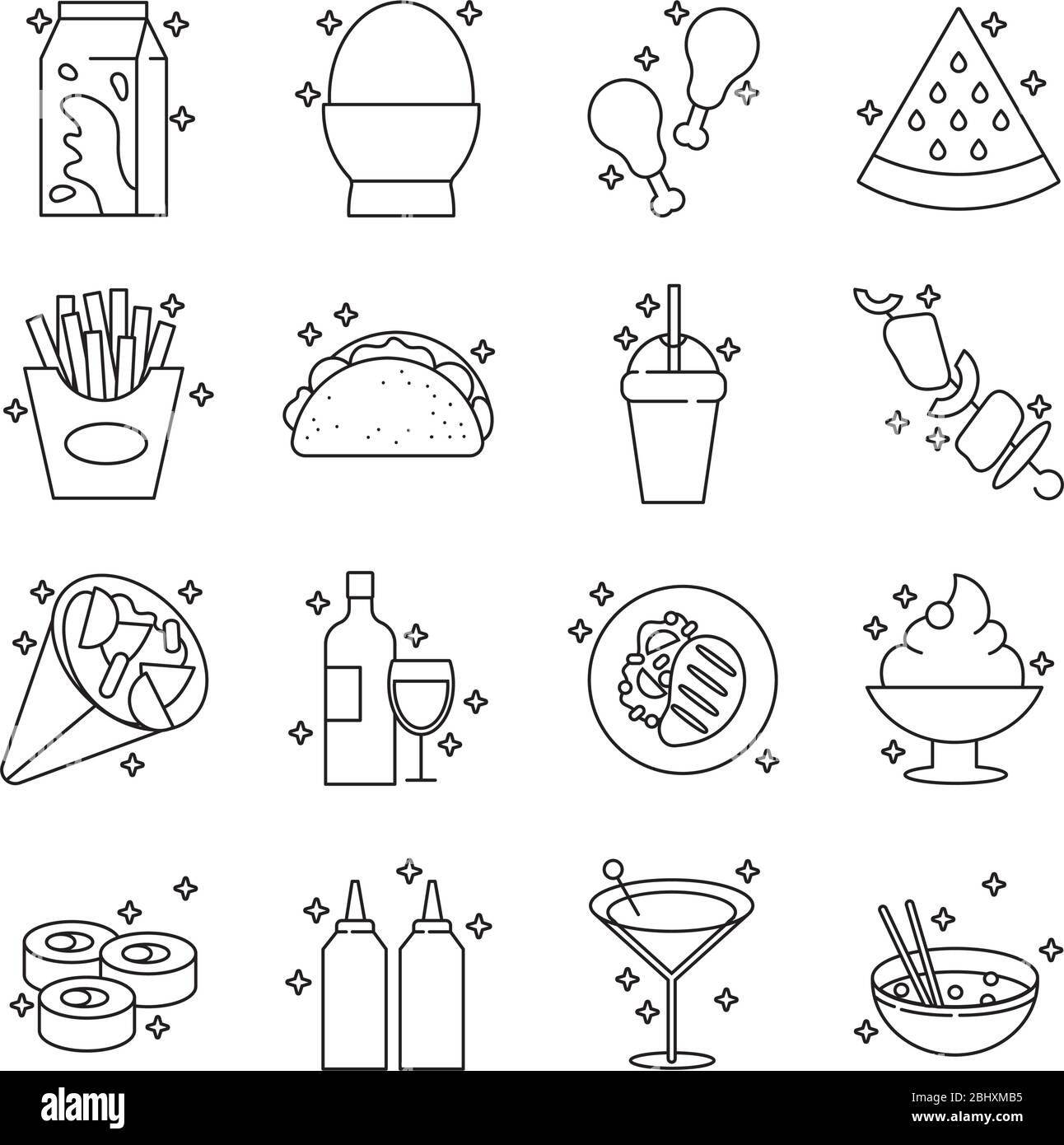 bundle of nutritive food set icons Stock Vector Image & Art - Alamy