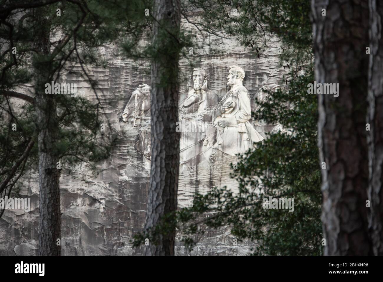 Confederate Memorial Carving at Stone Mountain Park in Atlanta, Georgia. (USA) Stock Photo