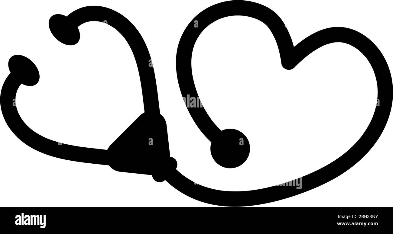 Stethoscope heart Black and White Stock Photos & Images - Alamy