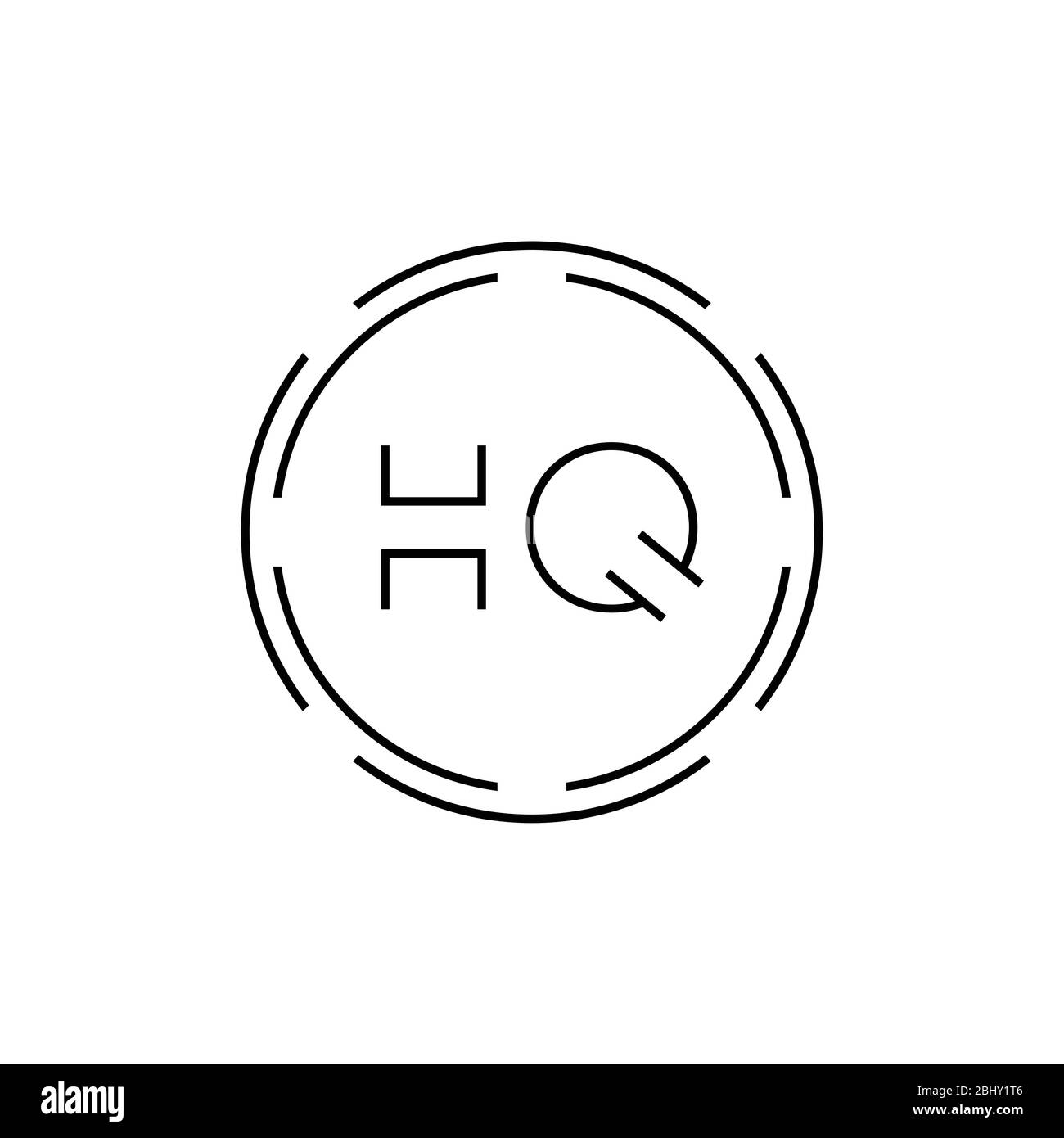 HQ Logo Design Vector Template. Initial Circle Letter HQ Vector ...