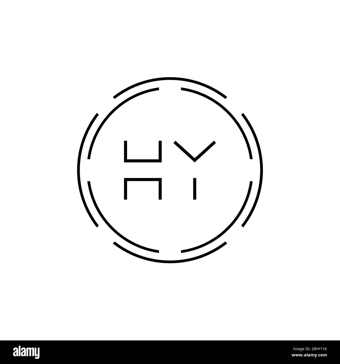 HY Logo Design Vector Template. Initial Circle Letter HY Vector ...
