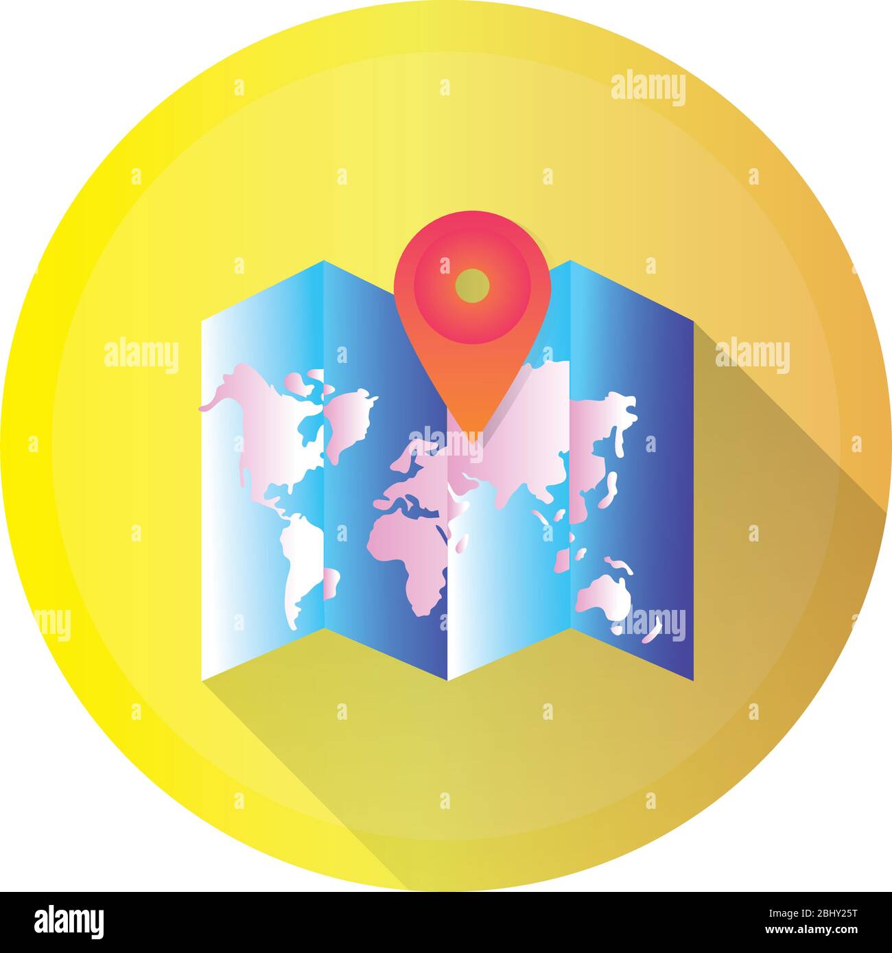 paper map and pin location detailed style icon Stock Vector Image & Art ...
