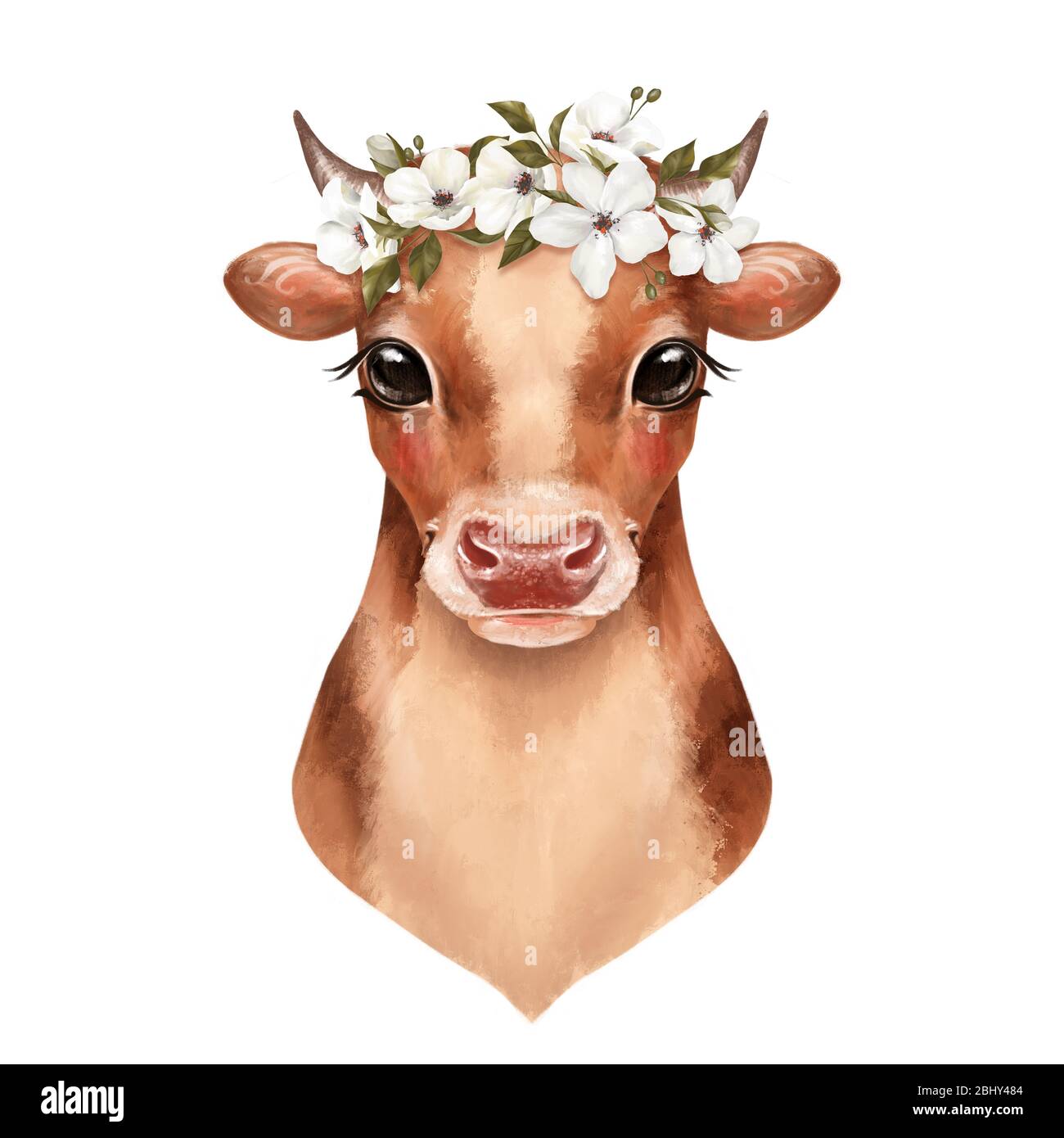 Cute cow illustration. Farms animal. Stock Photo
