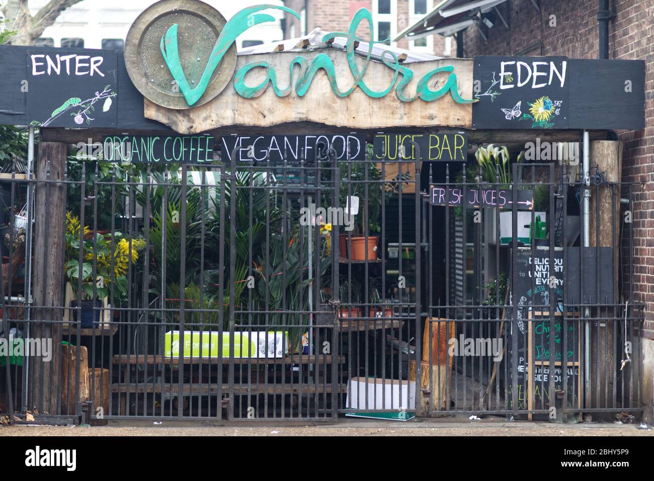 vegan food and organic coffee bar in London Stock Photo