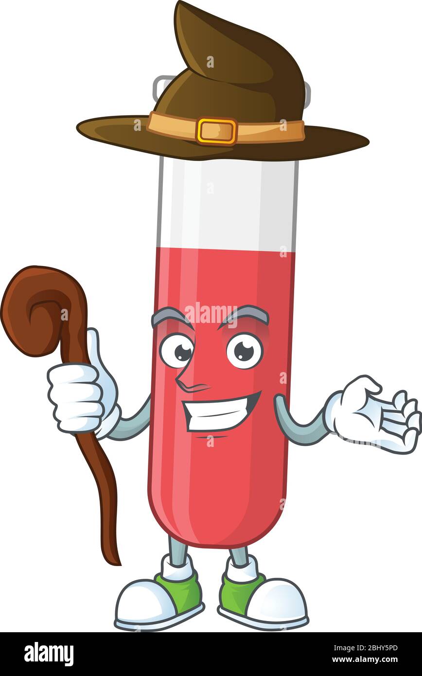 Cute and sneaky Witch red test tube cartoon design style Stock Vector Image  & Art - Alamy