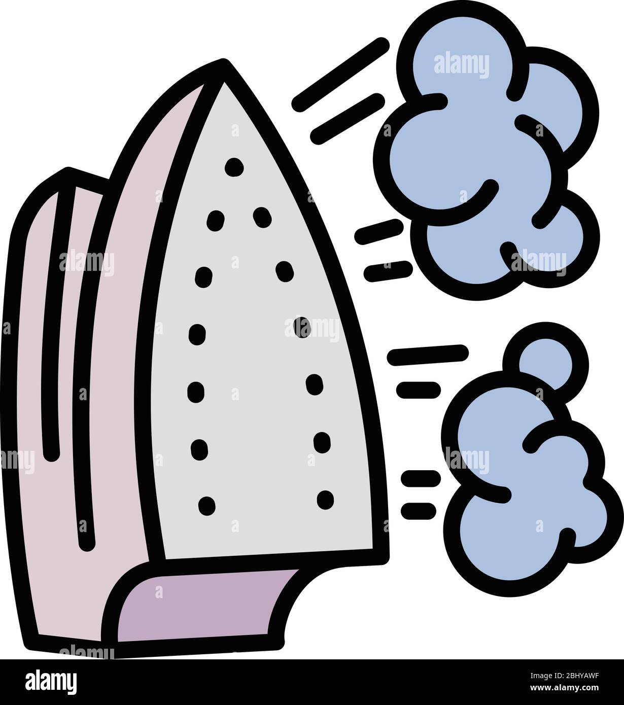 Steam iron icon. Outline steam iron vector icon for web design isolated