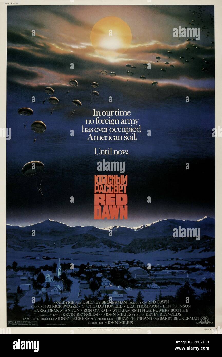 Red Dawn Year 1984 USA Director John Milius Poster (USA Stock Photo Alamy