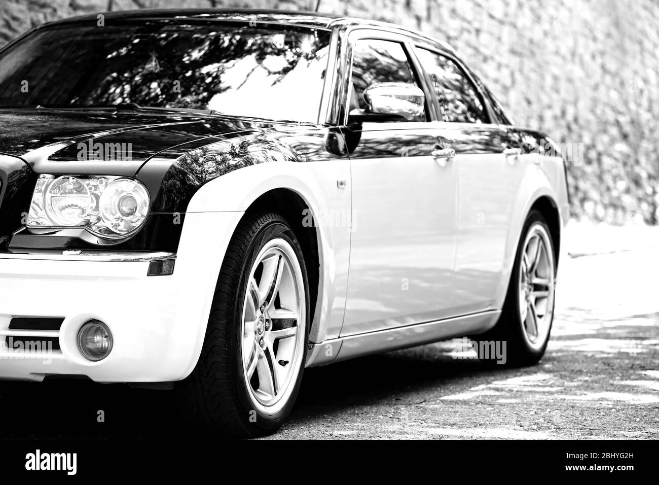 Car motion road side view Black and White Stock Photos & Images - Alamy