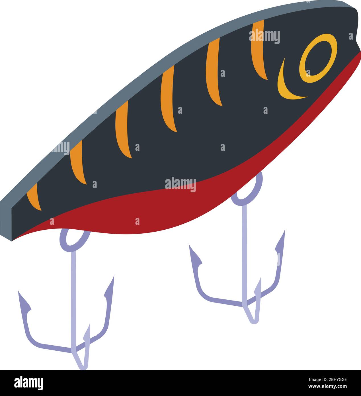 Plug fish lure icon, isometric style Stock Vector