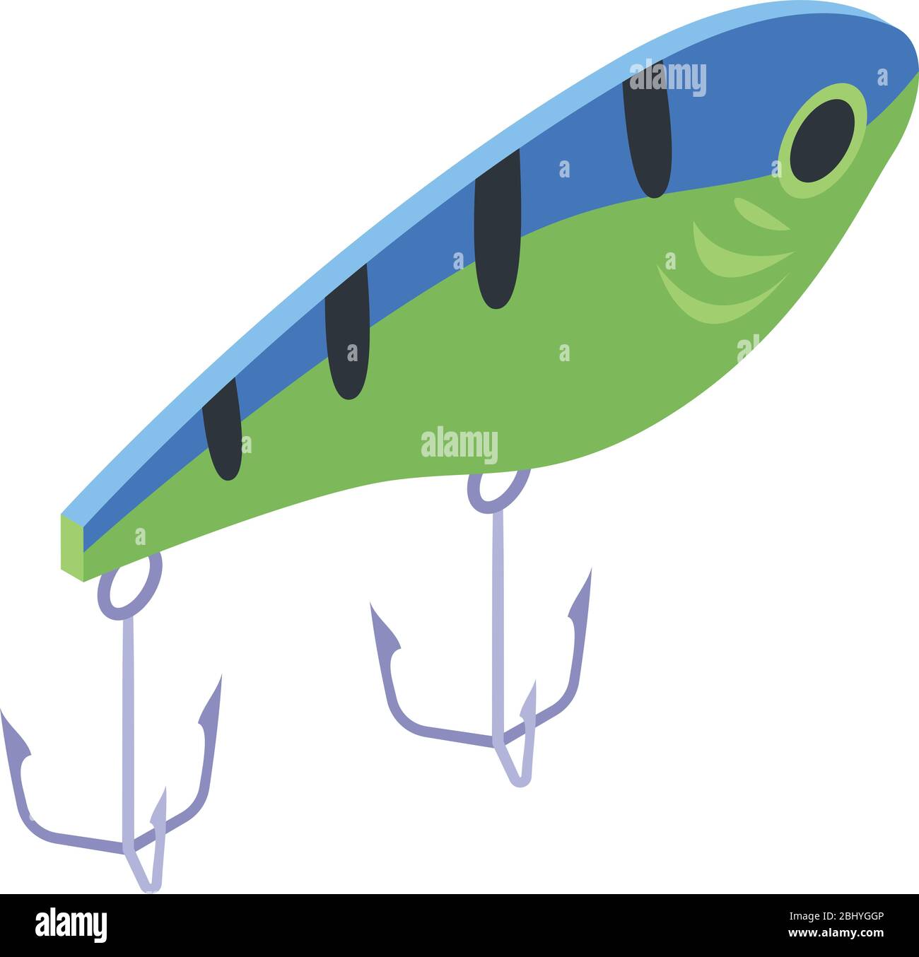 Plastic fishing lure icon, isometric style Stock Vector