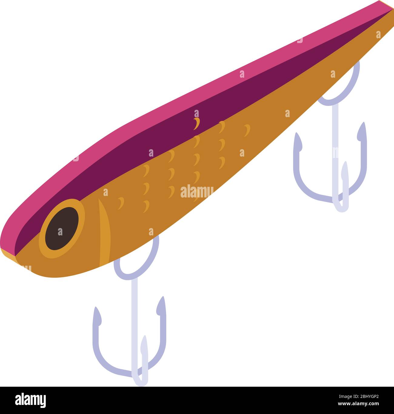 Catch fish lure icon, isometric style Stock Vector