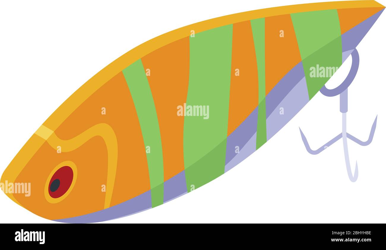 Tuna catching lure icon, isometric style Stock Vector