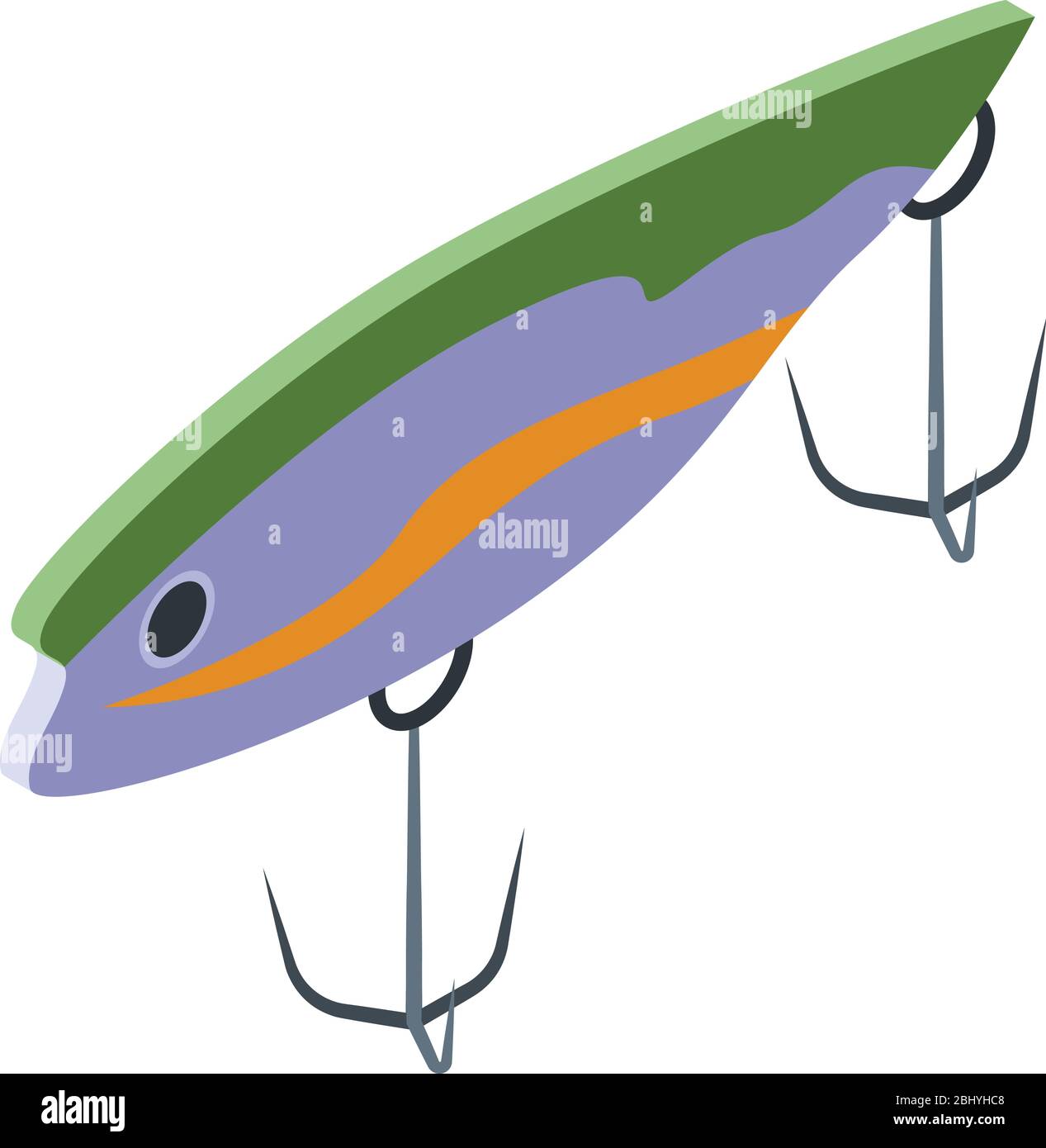 Silicon fish bait icon, isometric style Stock Vector