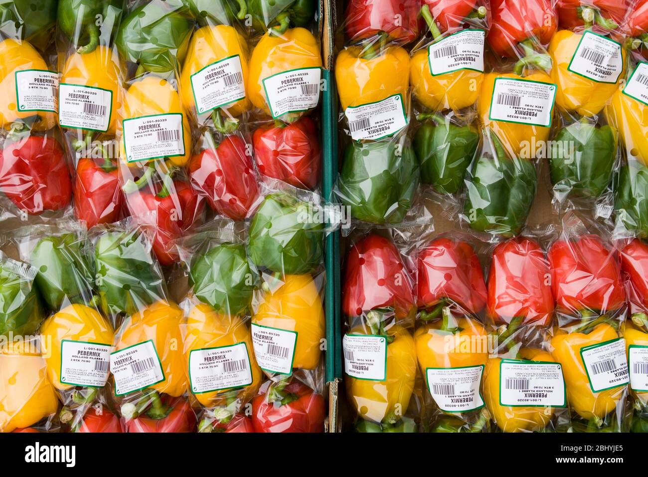 Fresh peppers at the supermarket Stock Photo Alamy