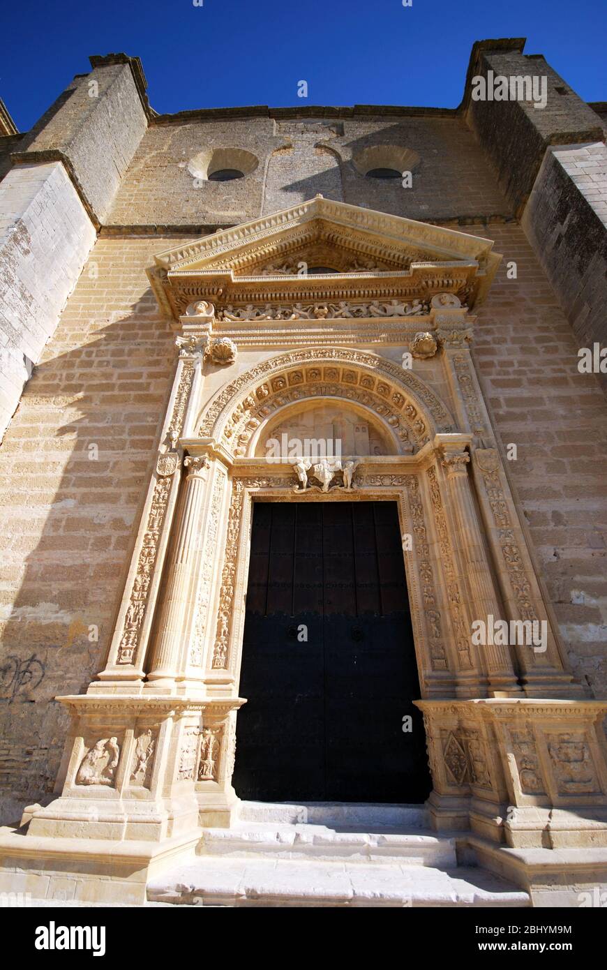 Doorway to the Santa Maria Church (Iglesia Colegial de Santa Maria), Osuna, Seville Province, Andalucia, Spain, Europe. Stock Photo